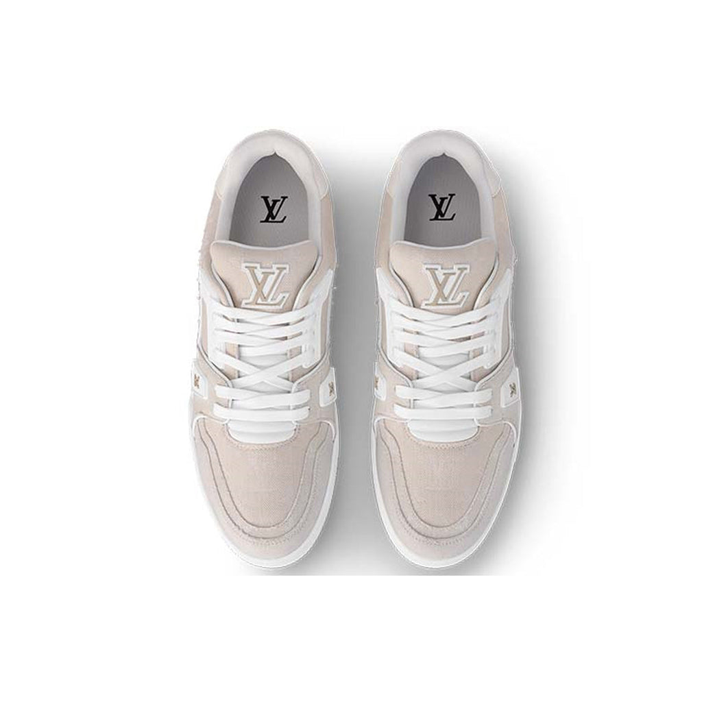 Louis Vuitton Trainer Lace-Up Low-Top Sneakers in Beige – Unisex