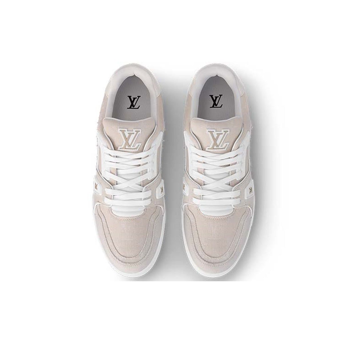 Louis Vuitton Trainer Lace-Up Low-Top Sneakers in Beige – Unisex