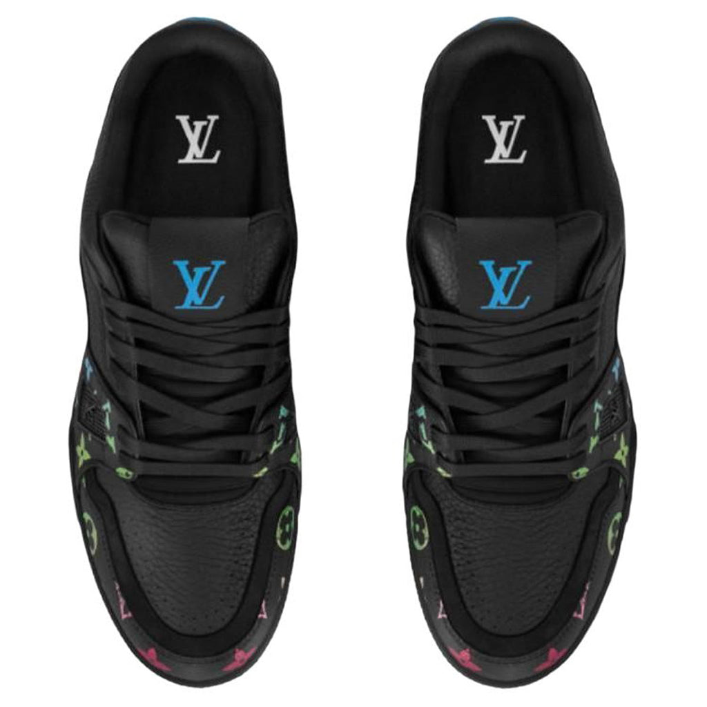 Louis Vuitton Trainer Calf Leather Lace-Up Low-Top Sneakers in Black Pattern – Unisex
