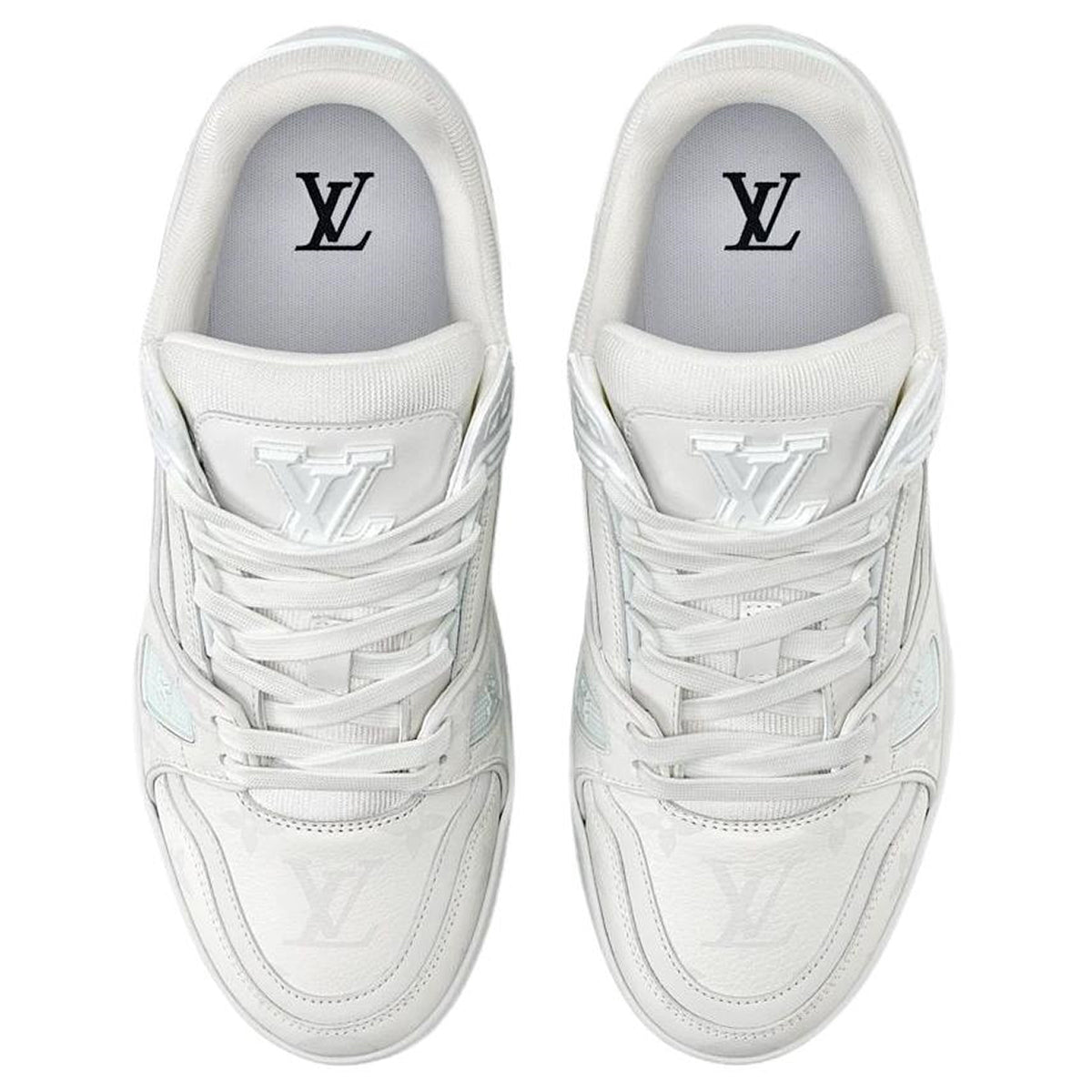 Louis Vuitton Lace-Up Low-Top Sneakers in Grey & White – WoUnisex