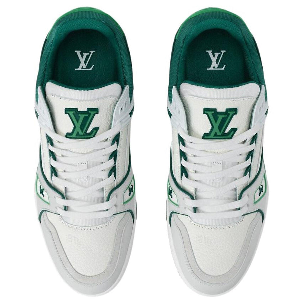 Louis Vuitton Trainer Lace-Up Flat-Sole Low-Top Sneakers in Green – Unisex