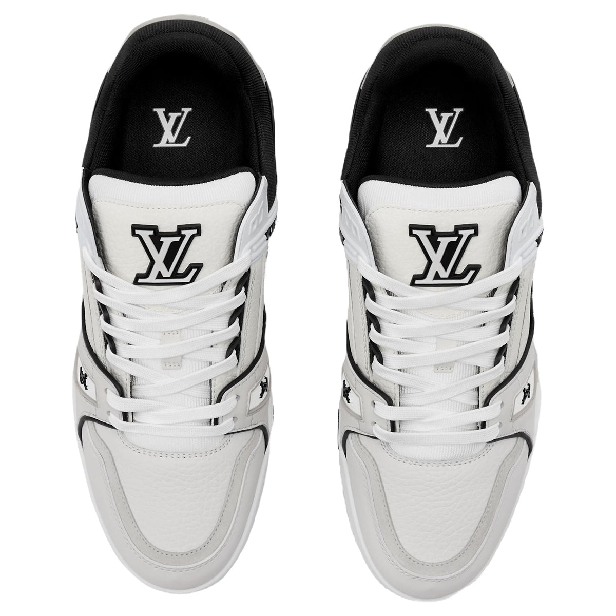 Louis Vuitton Trainer Grainy Leather Lace-Up Low-Top Sneakers in White – Unisex