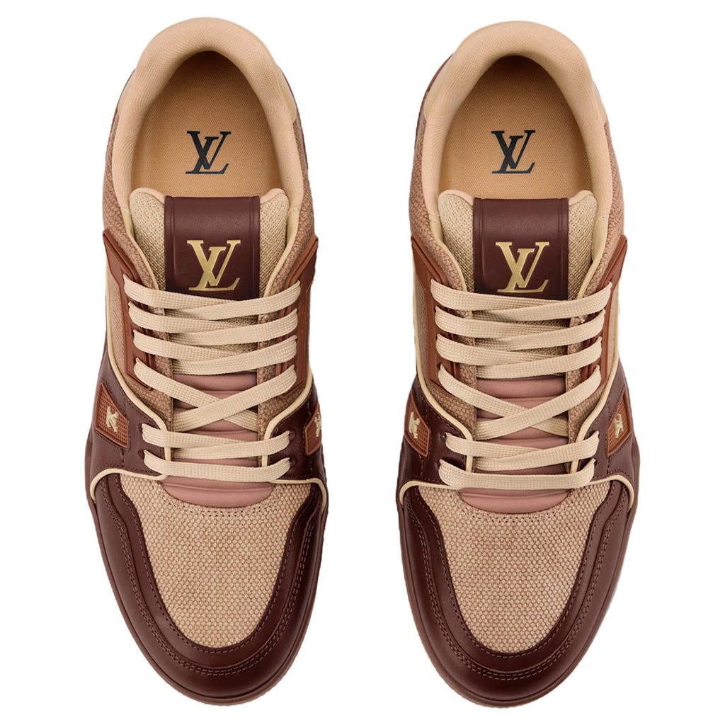 Louis Vuitton Calf Leather Lace-Up Low-Top Sneakers in Chestnut Brown – Unisex