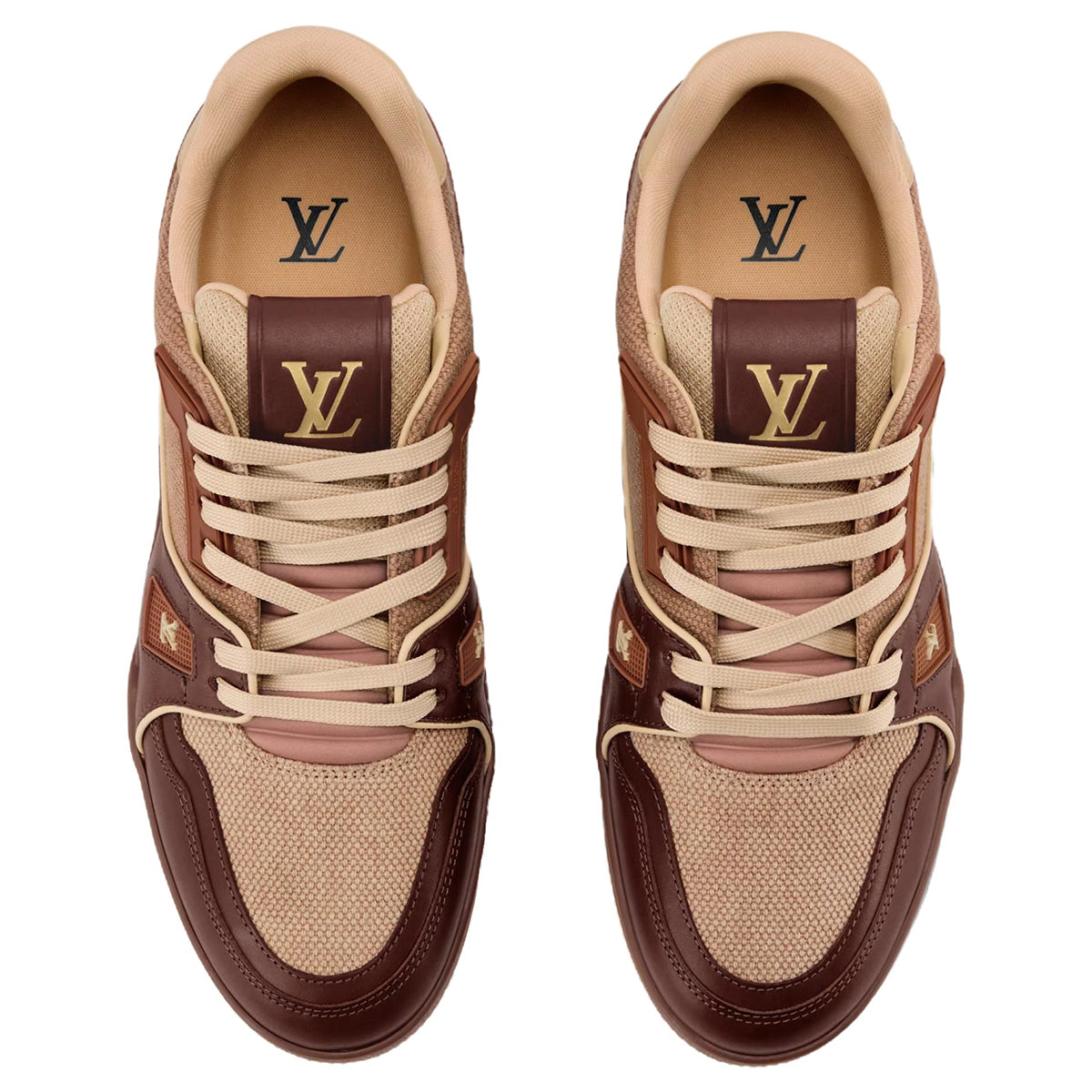 Louis Vuitton Calf Leather Lace-Up Low-Top Sneakers in Chestnut Brown – Unisex