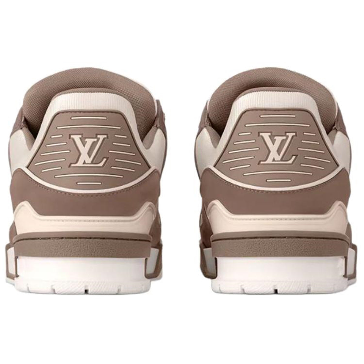 Louis Vuitton Trainer Fabric Lace-Up Low-Top Sneakers in Taupe Grey – Unisex