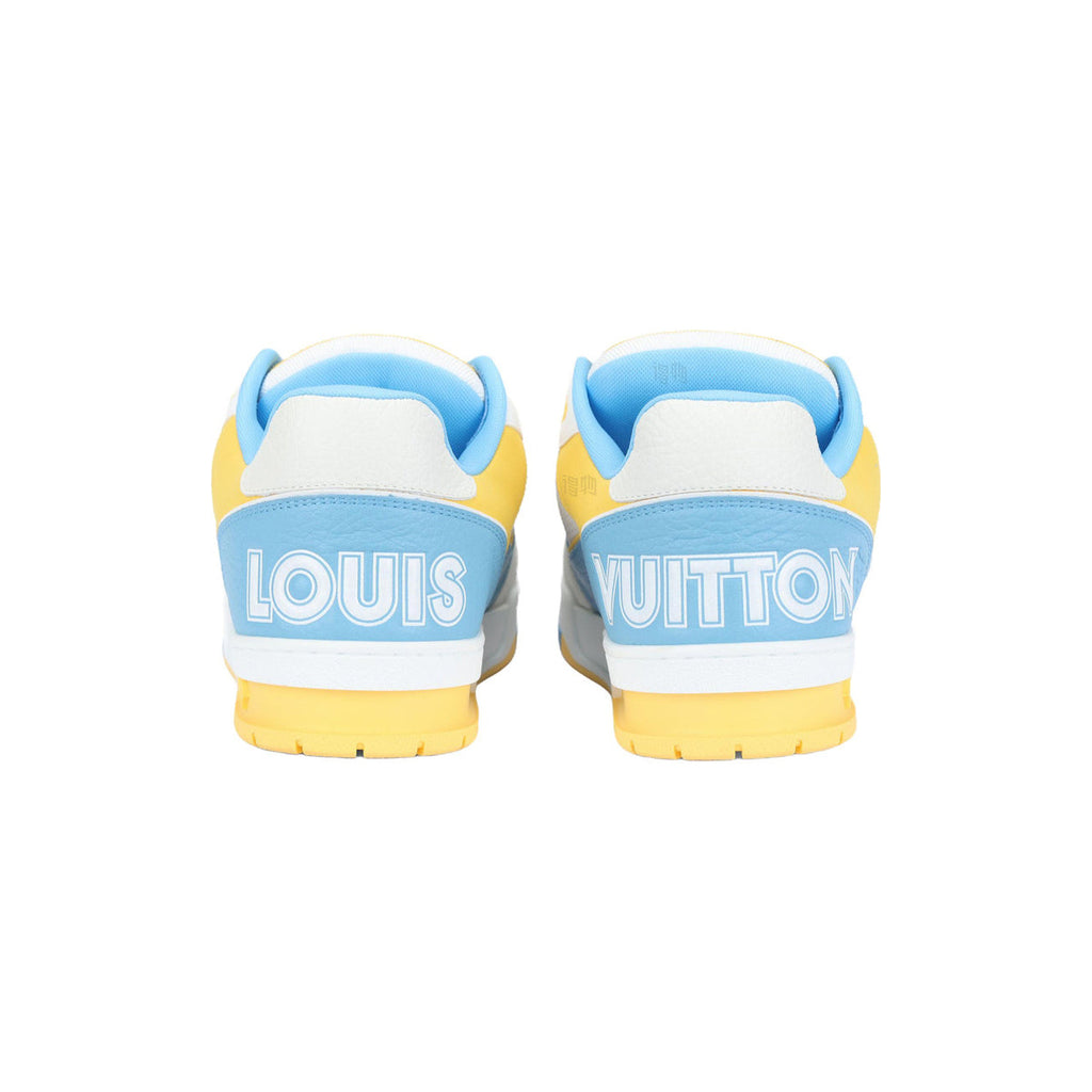 Louis Vuitton Trainer Perforated Embossed Calf Leather Low-Top Sneakers in Blue – Unisex