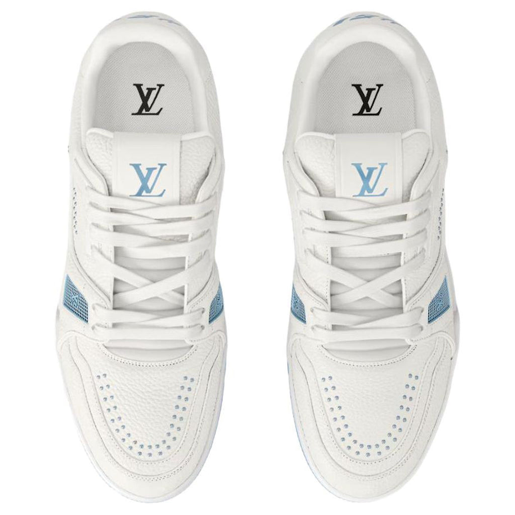 Louis Vuitton Trainer Lace-Up Flat-Sole Low-Top Sneakers in Navy Blue – Unisex
