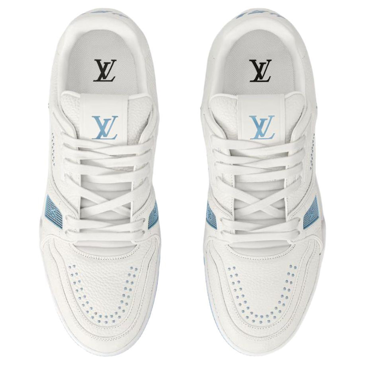 Louis Vuitton Trainer Lace-Up Flat-Sole Low-Top Sneakers in Navy Blue – Unisex