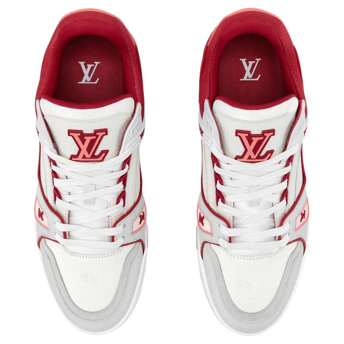 Louis Vuitton Trainer Lace-Up Low-Top Sneakers in Red – Unisex