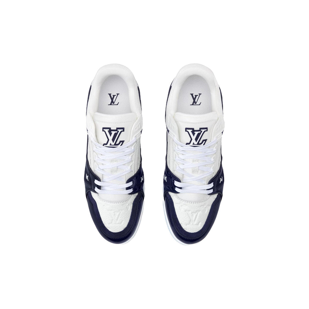 Louis Vuitton Trainer Grained Calf Leather Low-Top Sneakers in Ocean Blue – Unisex