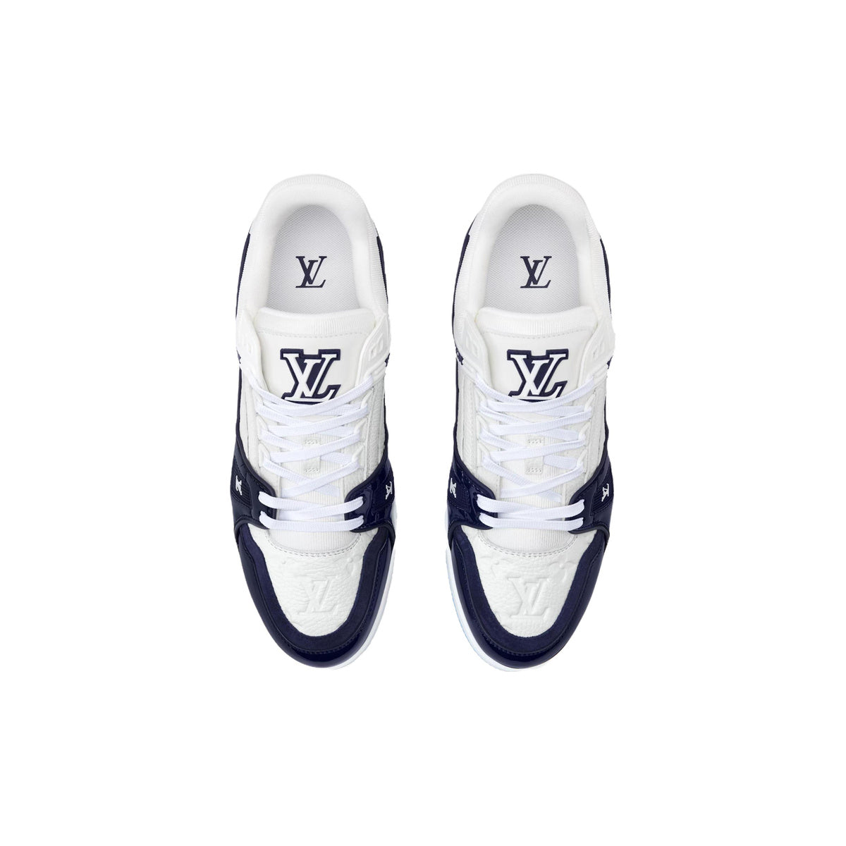 Louis Vuitton Trainer Grained Calf Leather Low-Top Sneakers in Ocean Blue – Unisex