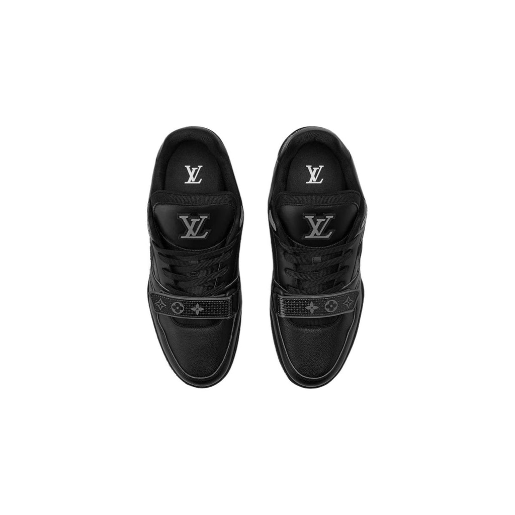 Louis Vuitton Trainer Smooth Calf Leather Lace-Up Low-Top Sneakers in Black – Unisex