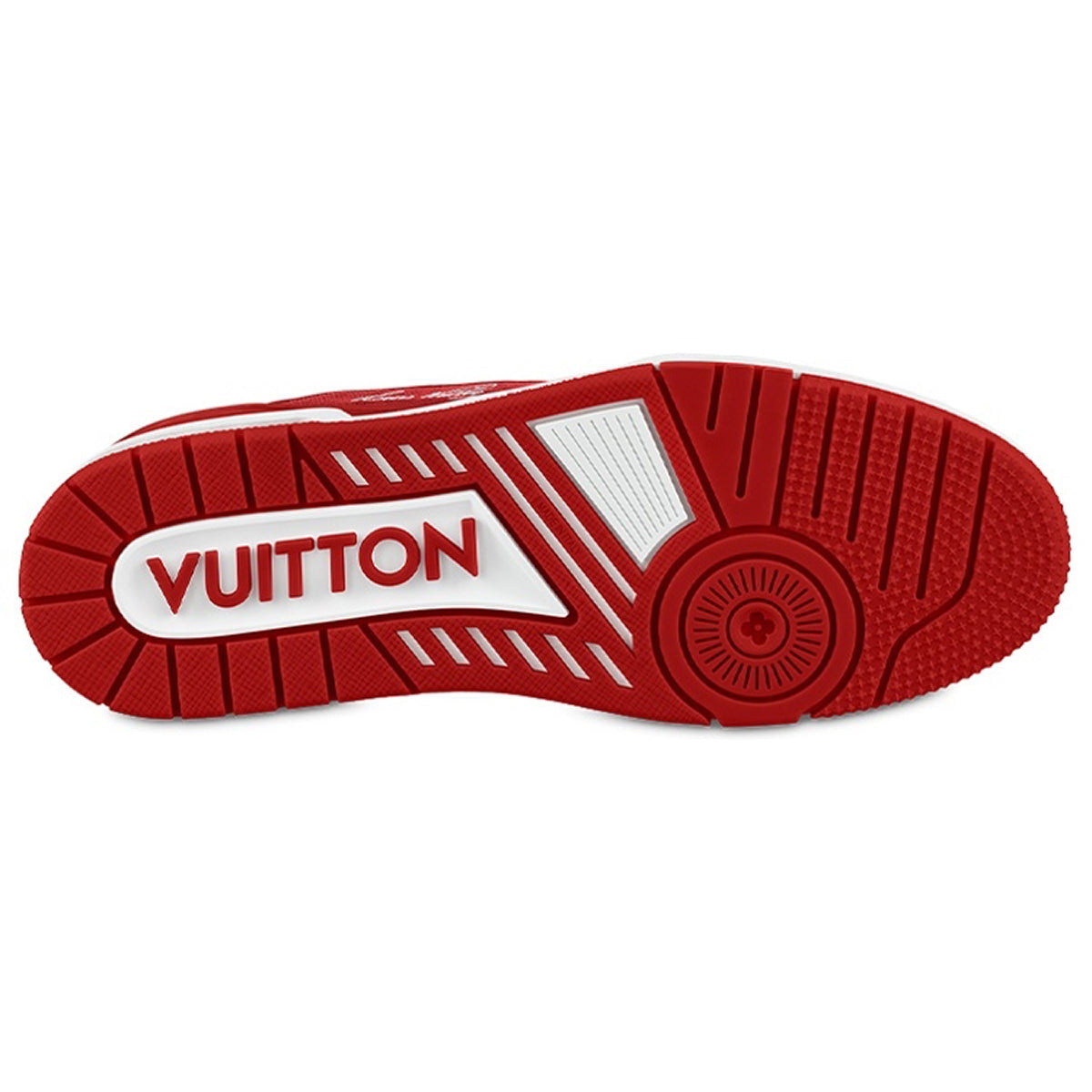 Louis Vuitton Trainer Lace-Up Low-Top Sneakers in White & Red with – Unisex