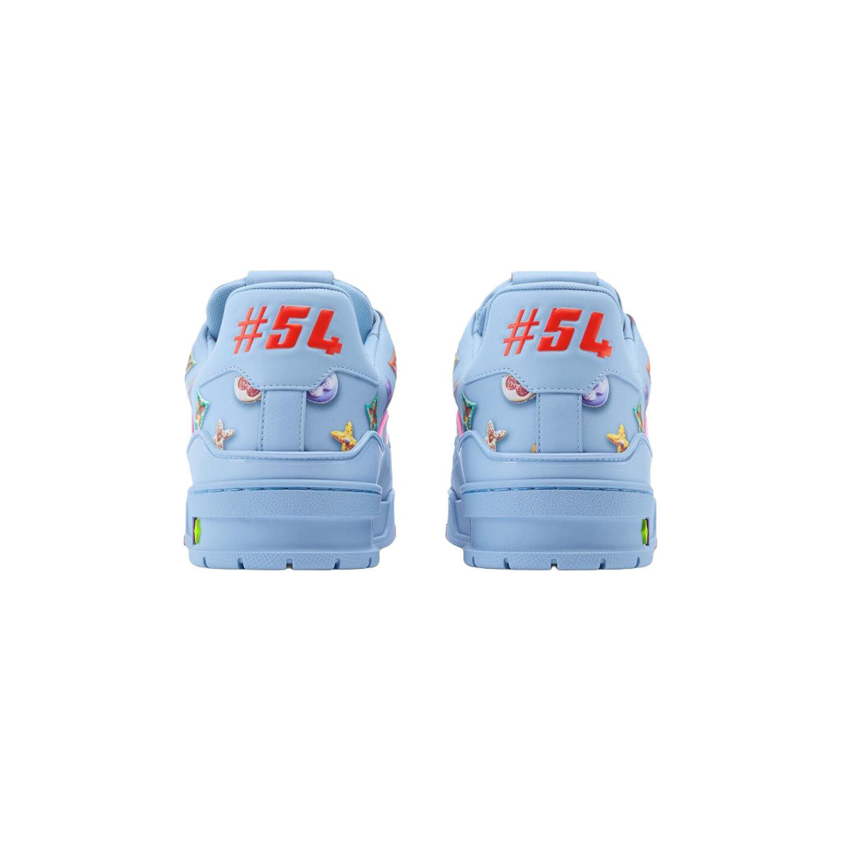 Louis Vuitton Trainer Leather Donut Motif Lace-Up Low-Top Sneakers in Ocean Blue – Unisex