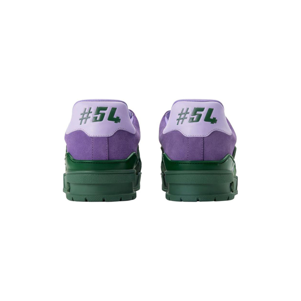 Louis Vuitton Trainer Suede Leather Lace-Up Low-Top Sneakers in Purple & Green – Unisex