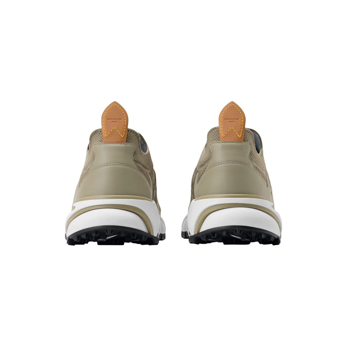Louis Vuitton Runner Tatic Knit & Leather Trim Lace-Up Low-Top Sneakers in Khaki Green – Unisex