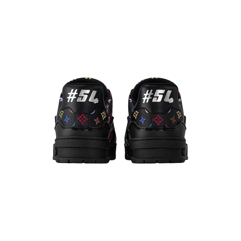 Louis Vuitton × Takashi Murakami Trainer Grained Calf Leather Signature Print Low-Top Sneakers in Black – WoUnisex