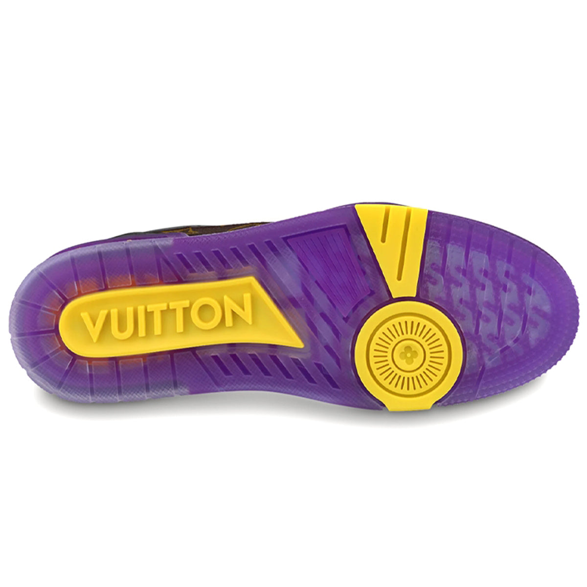 Louis Vuitton Trainer Leather Lace-Up Low-Top Sneakers in Purple & Gold – Unisex