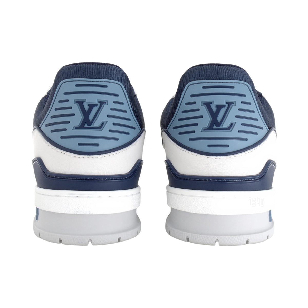 Louis Vuitton Grainy Calf Leather Lace-Up Flat-Sole Low-Top Sneakers in Blue – Unisex