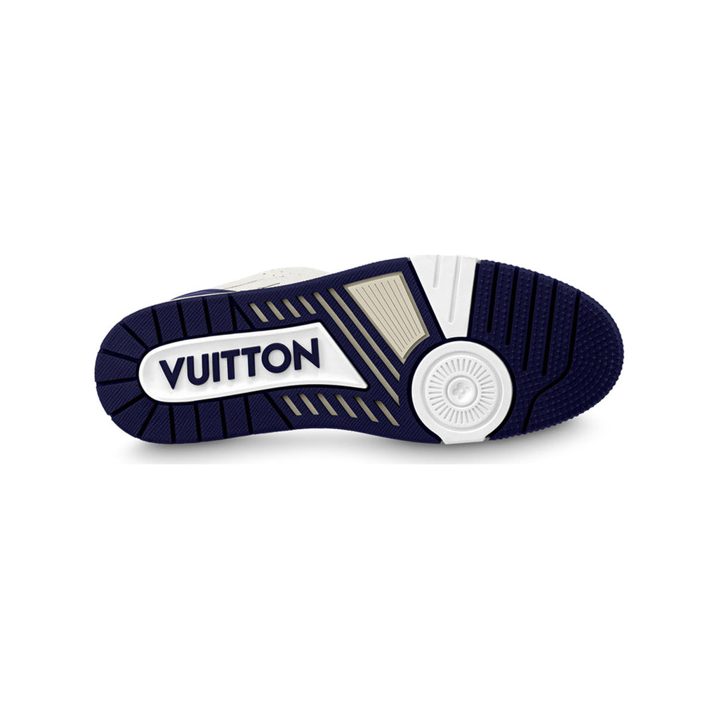 Louis Vuitton Trainer Flat Sole Low-Top Sneakers in White & Blue – Unisex