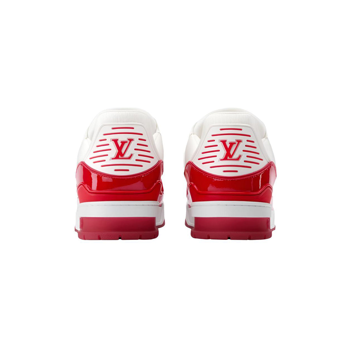 Louis Vuitton Trainer Calf Leather Panelled Low-Top Sneakers in Red – Unisex
