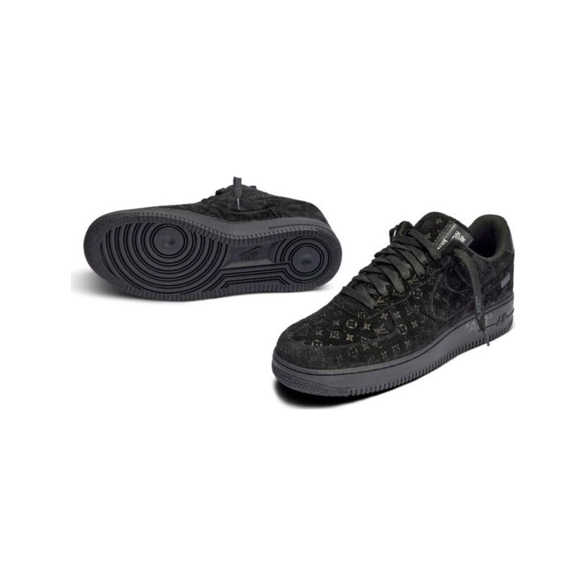 Louis Vuitton x Nike Air Force 1 Leather Low-Top Sneakers in Black – Unisex