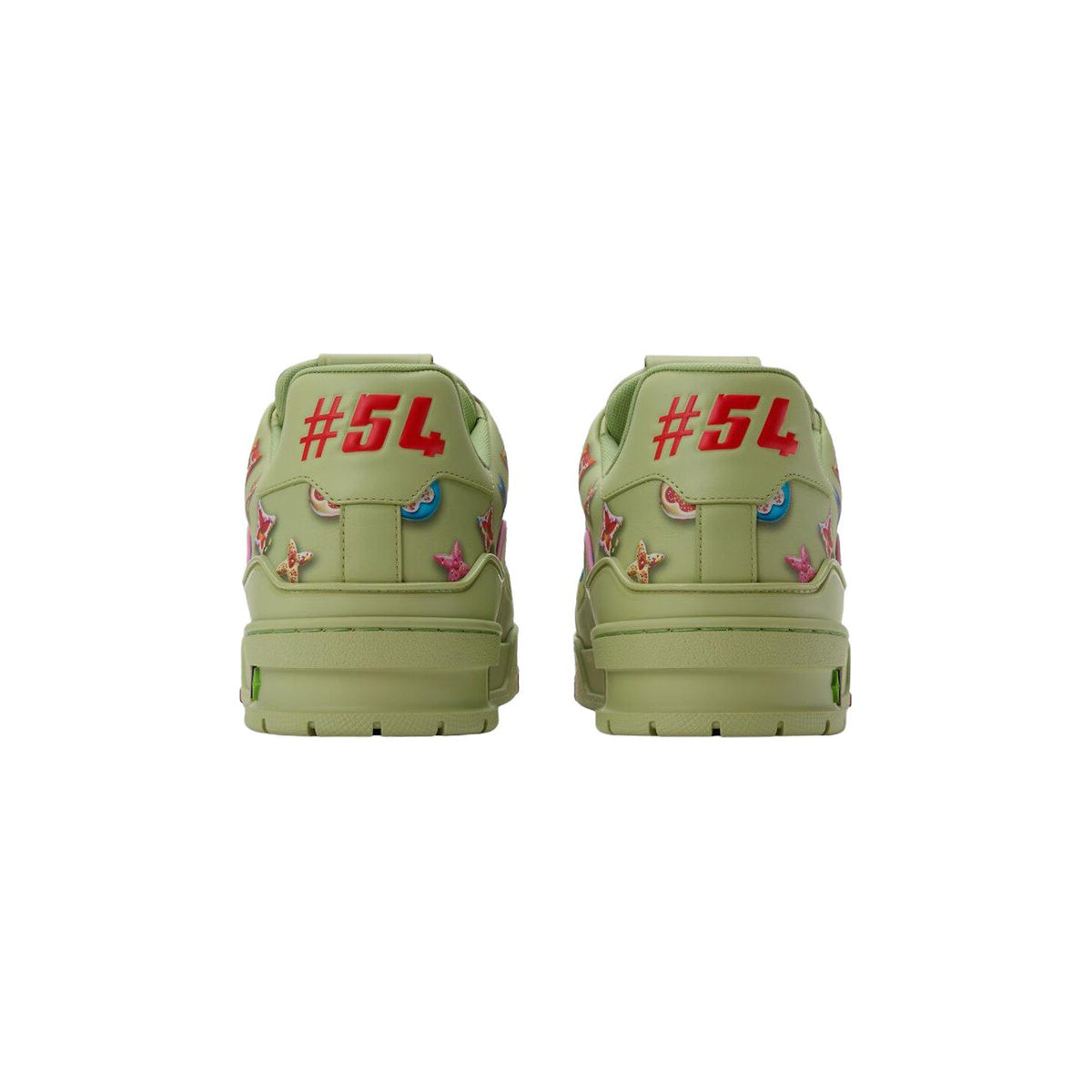 Louis Vuitton Trainer Leather Donut-Motif Lace-Up Low-Top Sneakers in Green – Unisex