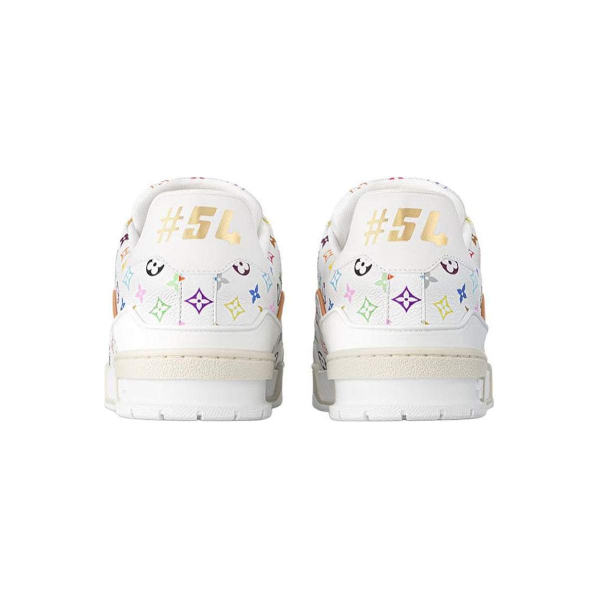 Louis Vuitton × Takashi Murakami Trainer Grained Calf Leather Low-Top Sneakers in White – Unisex