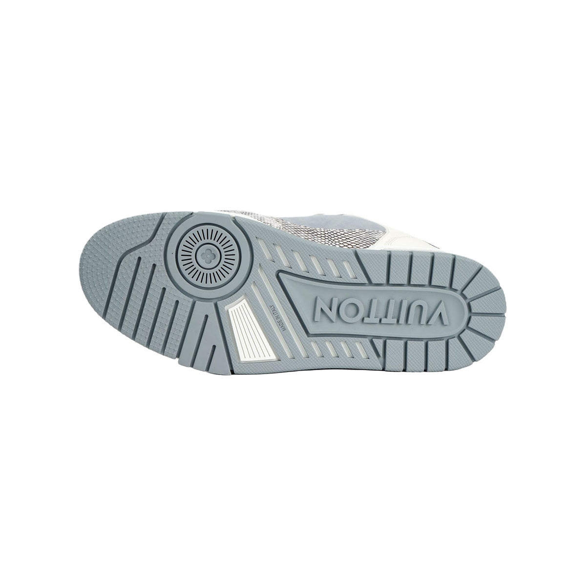 Louis Vuitton Trainer Python Leather Detail & Suede Calf Leather Lace-Up Velcro Low-Top Sneakers in Grey – Unisex