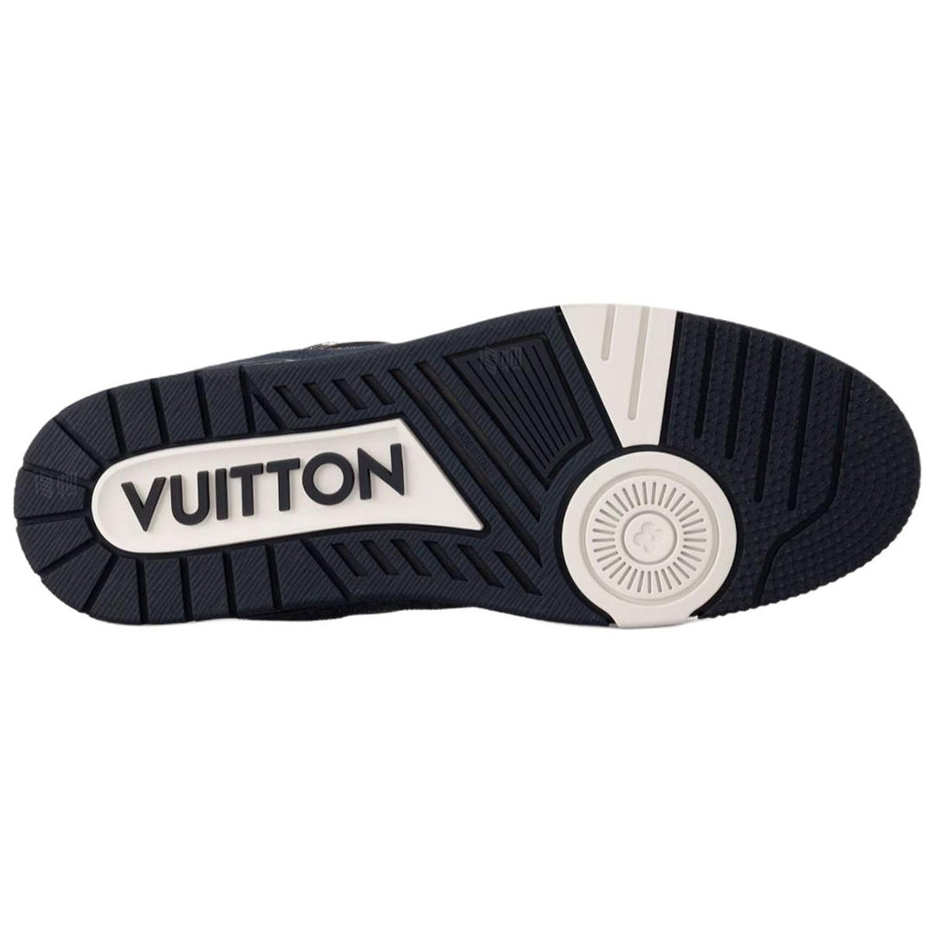 Louis Vuitton Trainer Denim Lace-Up Low-Top Sneakers in Navy Blue – Unisex