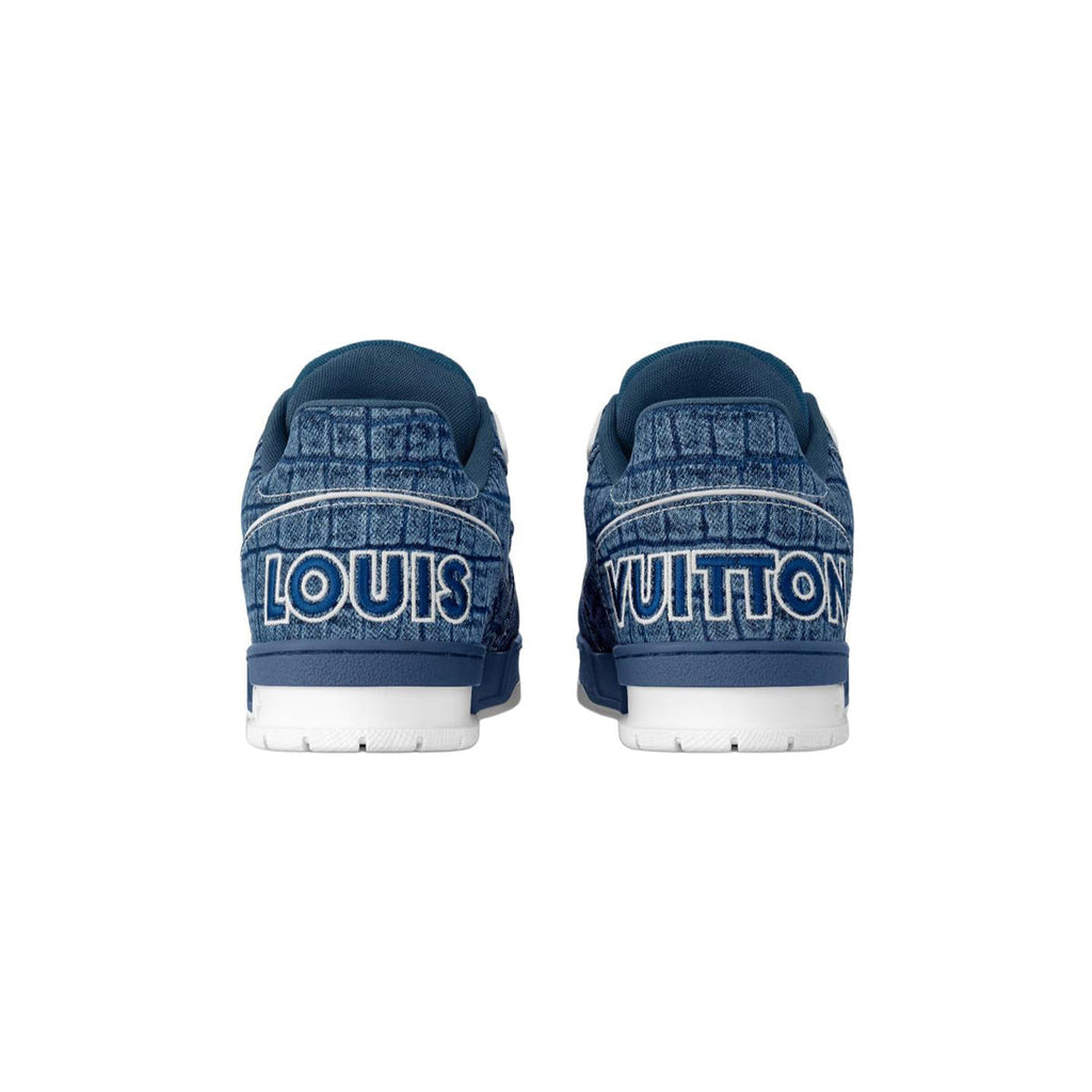 Louis Vuitton Trainer Denim Fabric Low-Top Sneakers in Ocean Blue – Unisex