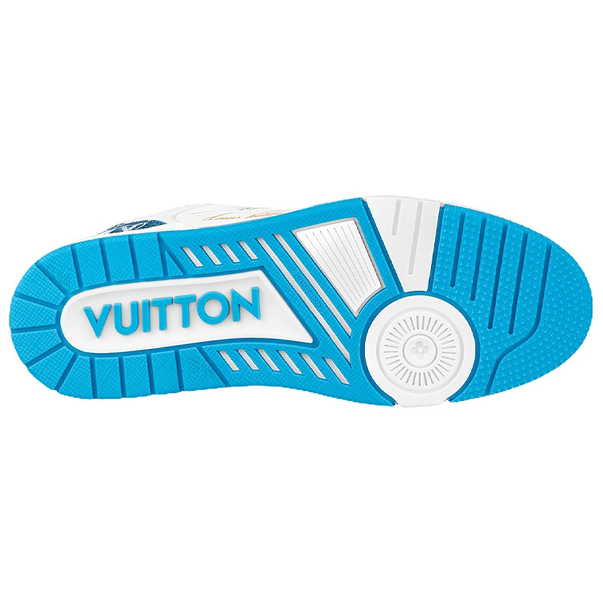 Louis Vuitton Trainer Leather Flower Motif Low-Top Sneakers in Blue & White