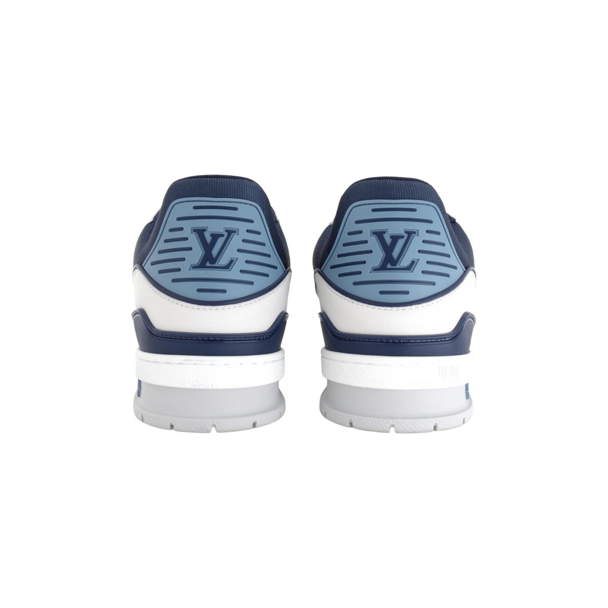 Louis Vuitton Trainer Grained Calf Leather Lace-Up Low-Top Sneakers in Blue – Unisex