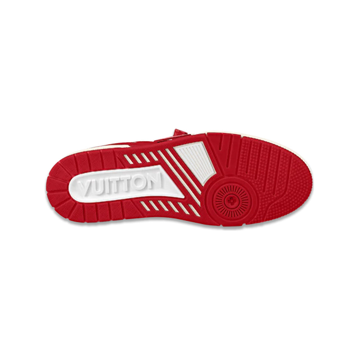 Louis Vuitton Trainer Grained Leather & Textile Low-Top Sneakers in Red – Unisex
