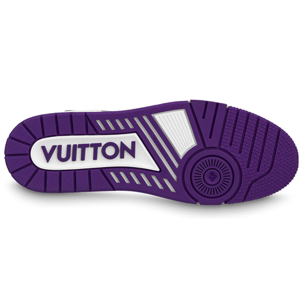 Louis Vuitton Trainer Lace-Up Low-Top Sneakers in White & Purple – Unisex