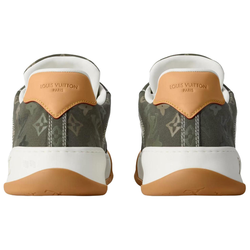 Louis Vuitton Tilted Calf Leather Lace-Up Platform Biscuit-Sole Low-Top Sneakers in Khaki Green – Unisex