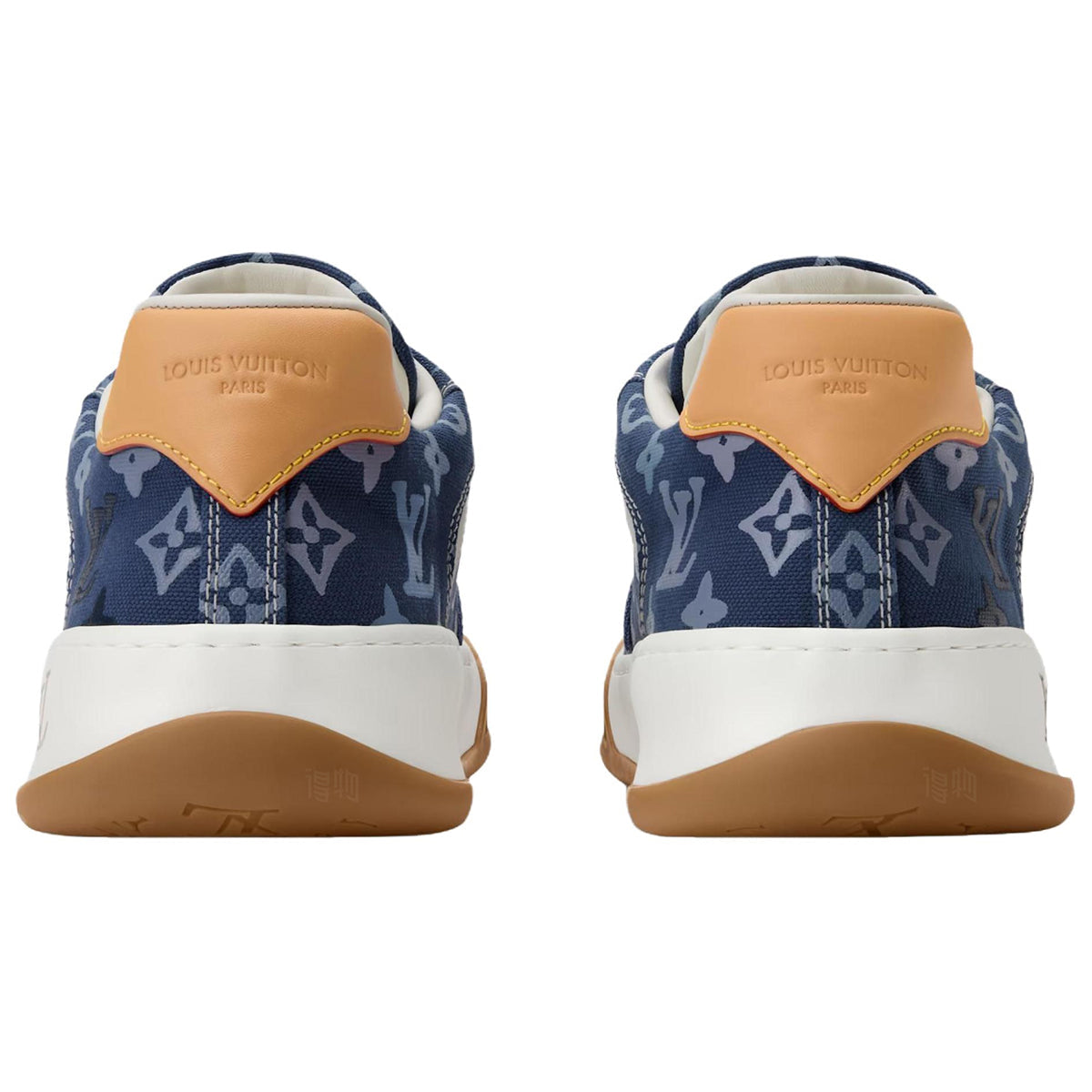 Louis Vuitton Tilted Lace-Up Biscuit-Sole Low-Top Sneakers in Blue – Unisex