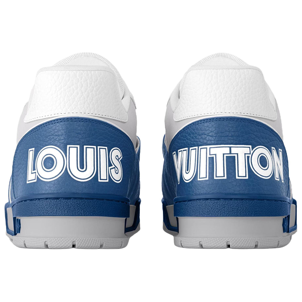 Louis Vuitton Trainer Leather Lace-Up Low-Top Sneakers in Blue & White – Unisex