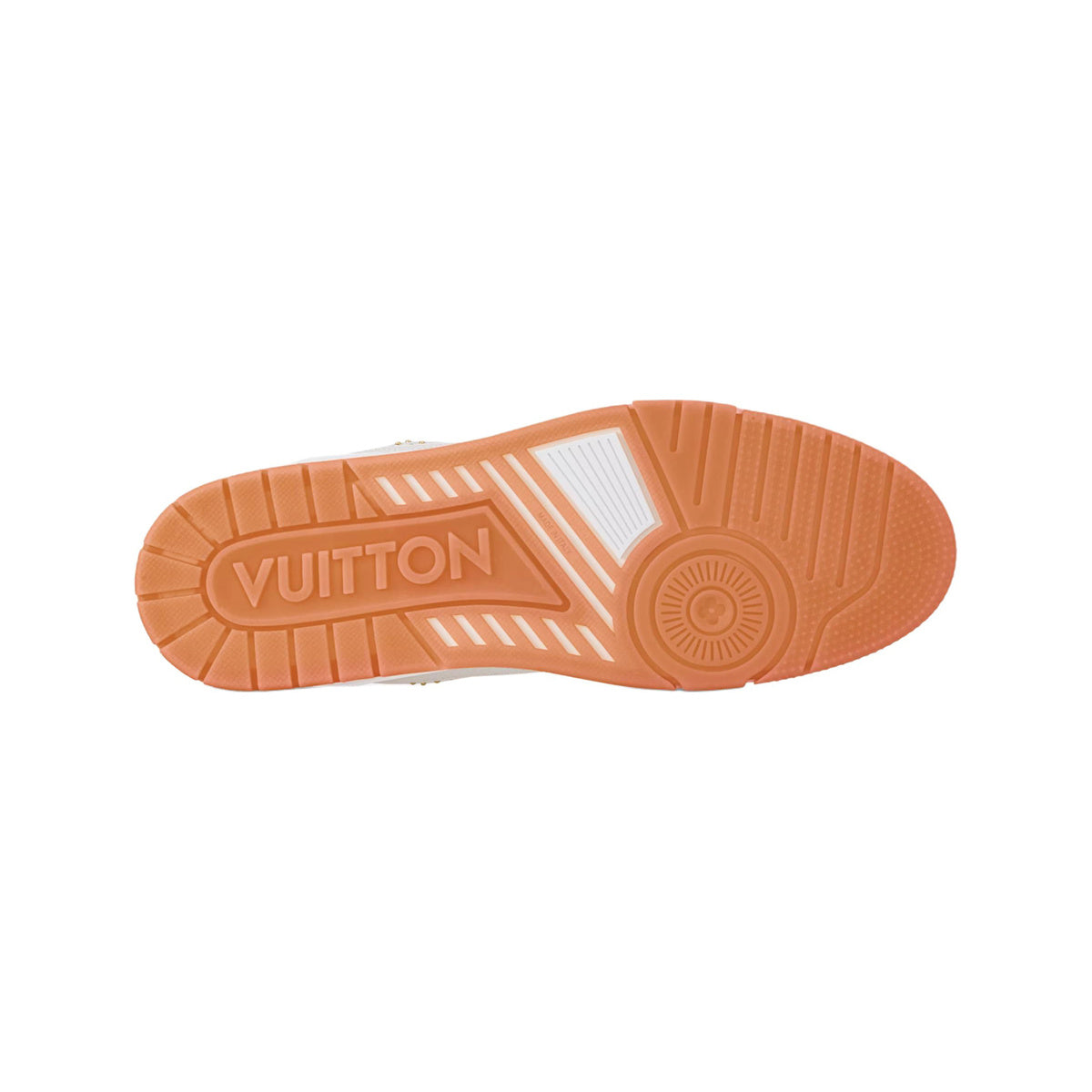 Louis Vuitton Trainer Grained Calf Leather Low-Top Sneakers in White & Orange – Unisex