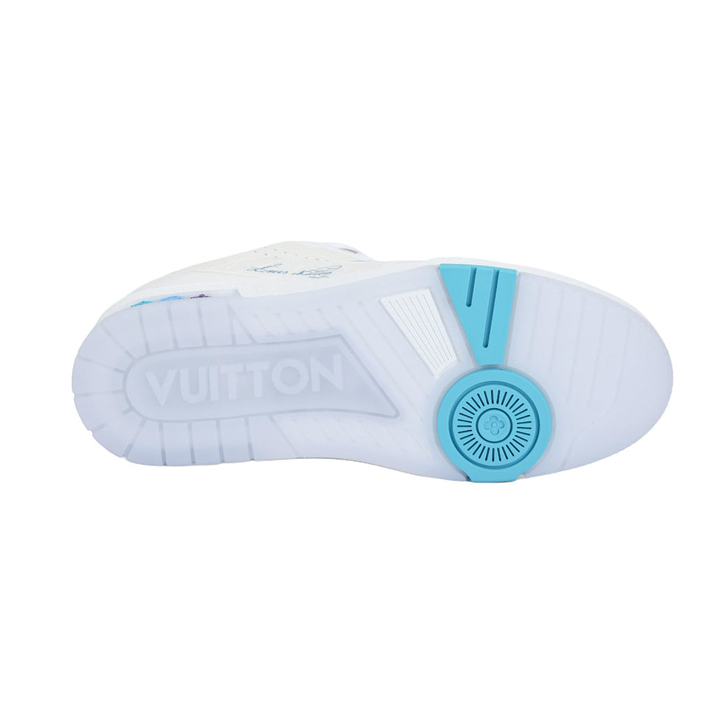 Louis Vuitton Trainer Lace-Sneakers in White, Blue & Purple Colour- Unisex Limited Edition