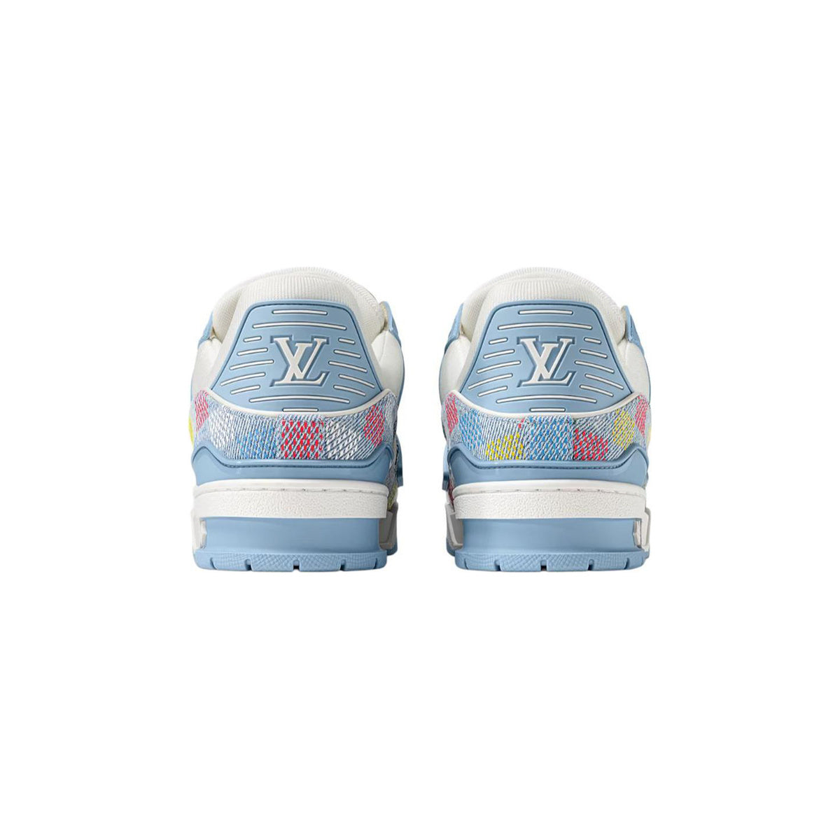 Louis Vuitton Trainer SS25 Denim Logo Detail Low-Top Sneakers in Blue – Unisex