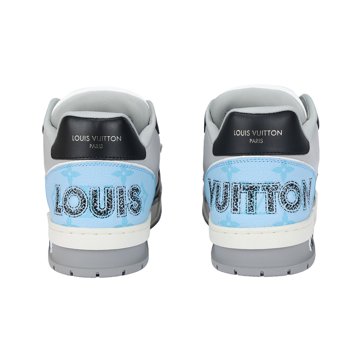 Louis Vuitton LV Trainer 1.0 Sneaker – Black / Sky Blue / Grey / White (Velcro Strap)