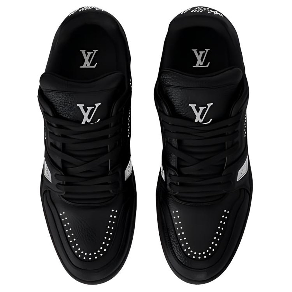 Louis Vuitton Trainer Calf Leather Lace-Up Low-Top Sneakers in Black – Unisex Essential