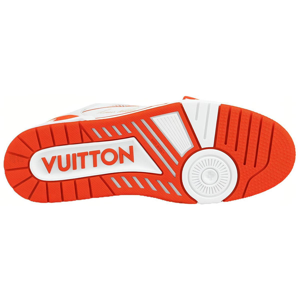 Louis Vuitton Trainer Velcro Strap Low-Top Sneakers in White & Orange