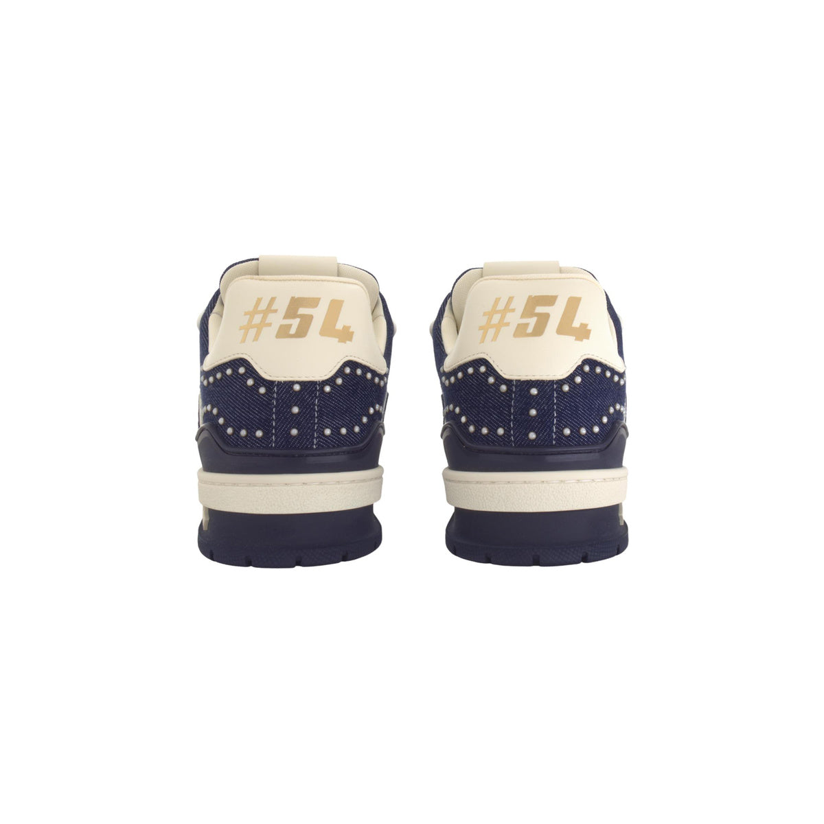 Louis Vuitton Trainer Denim & Swarovski Crystal Low-Top Sneakers in Indigo Blue – Unisex