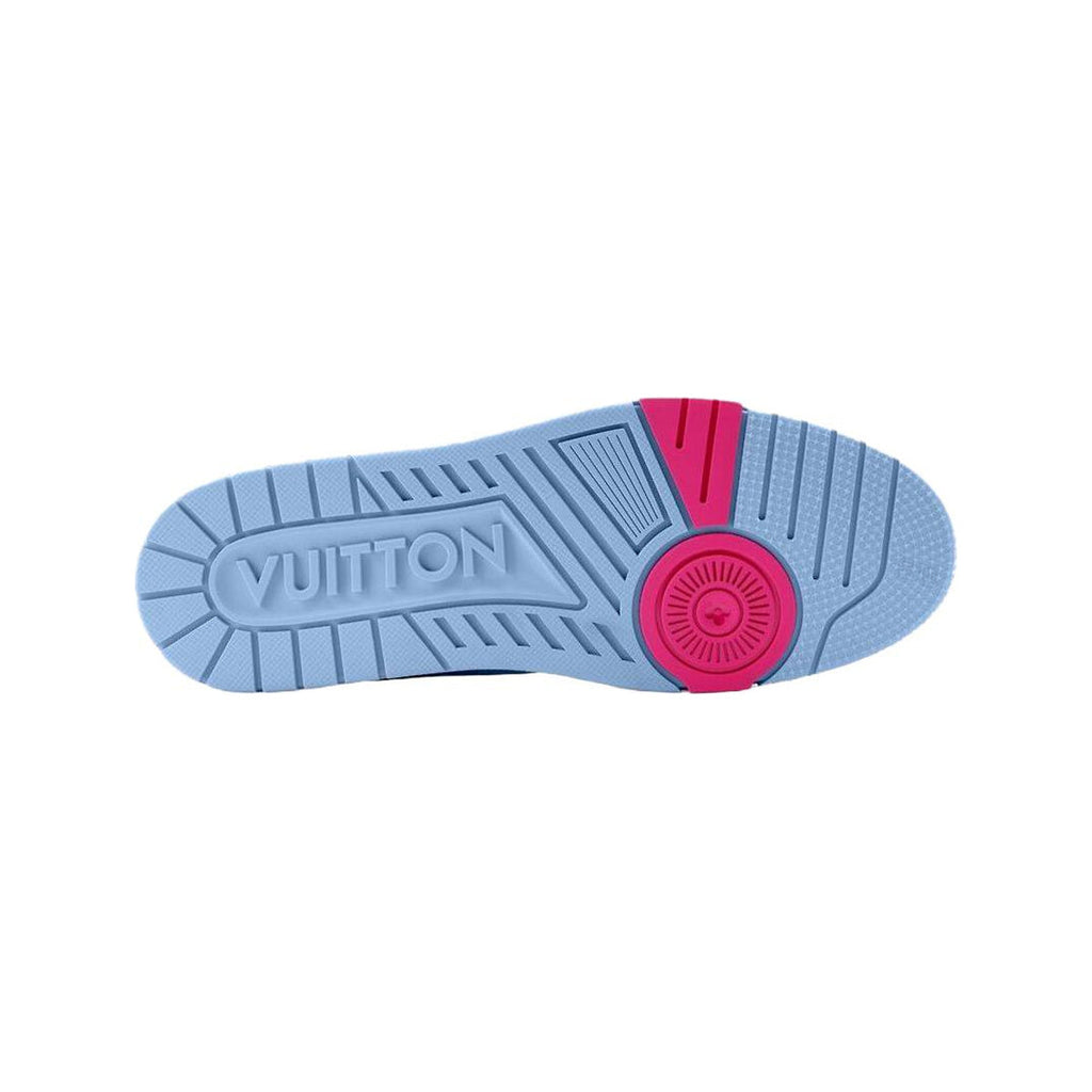 Louis Vuitton Trainer Leather Donut Motif Lace-Up Low-Top Sneakers in Ocean Blue – Unisex