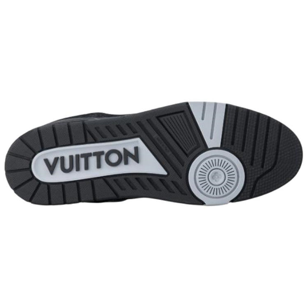 Louis Vuitton Trainer Denim Lace-Up Flat-Sole Low-Top Sneakers in Black