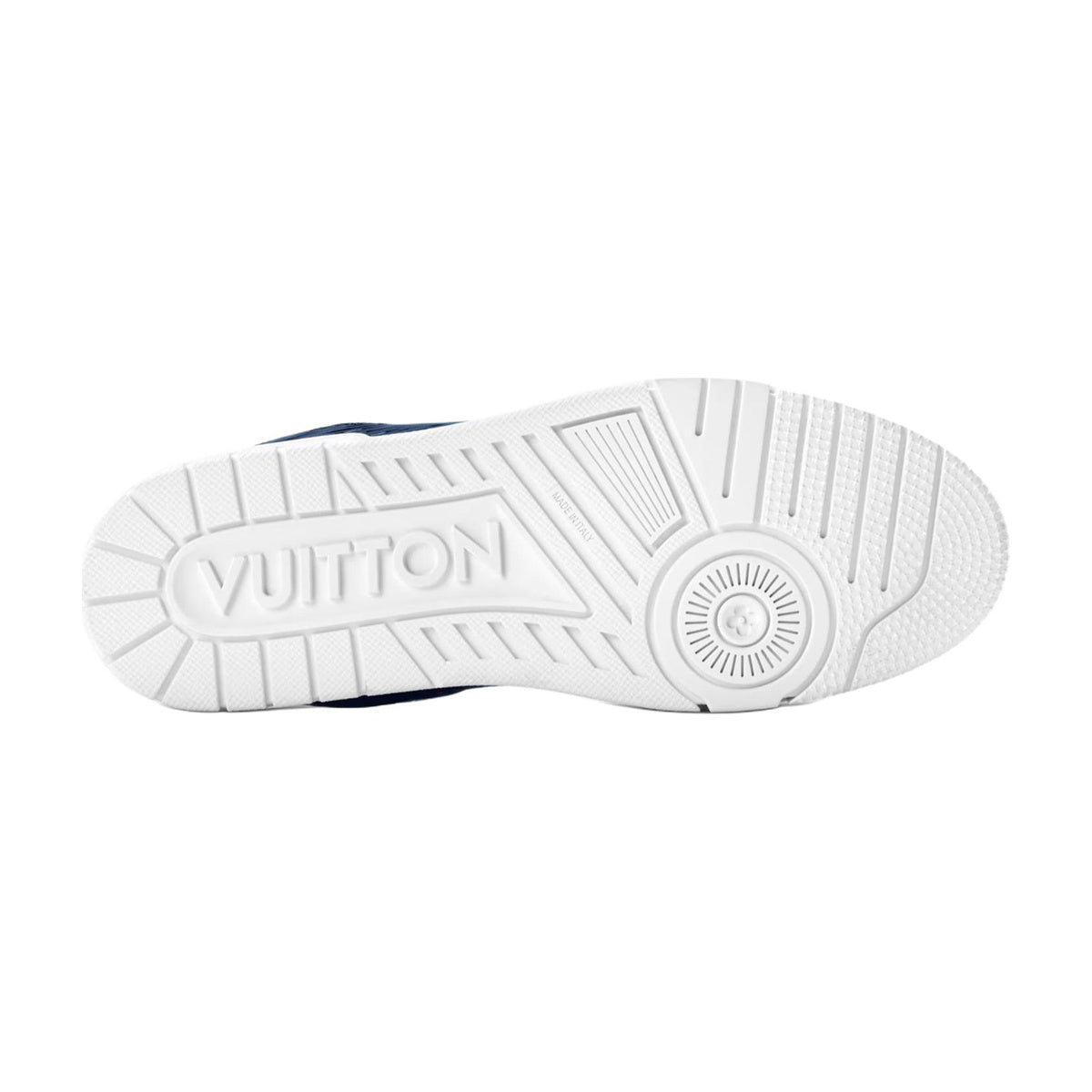 Louis Vuitton Trainer Patent Leather Floral Pattern Low-Top Sneakers in Navy Blue – Unisex
