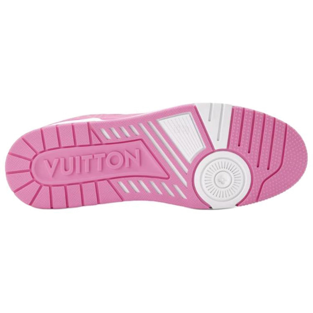 Louis Vuitton Trainer Leather Lace-Up Low-Top Sneakers in Rose with Printed Detail – Unisex