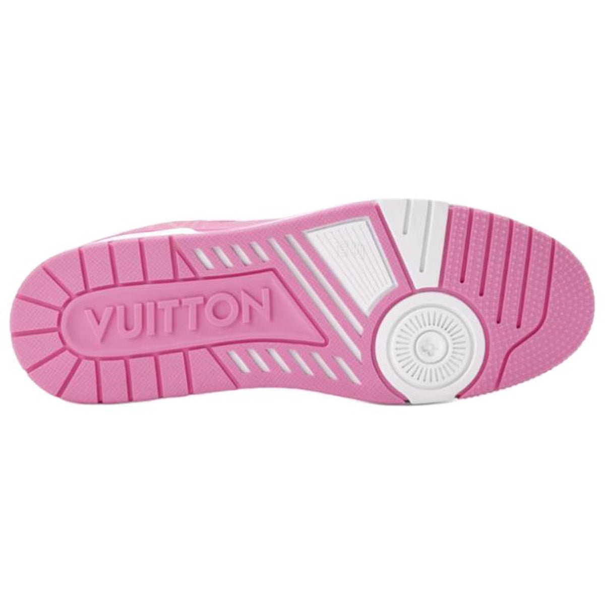 Louis Vuitton Trainer Leather Lace-Up Low-Top Sneakers in Rose with Printed Detail – Unisex
